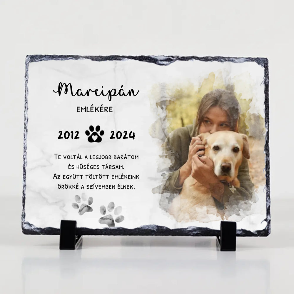 Megemlékezős gránitlap szeretett kis kedvencről