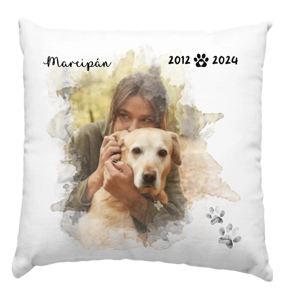 Megemlékezős fehér párna szeretett kis kedvencről