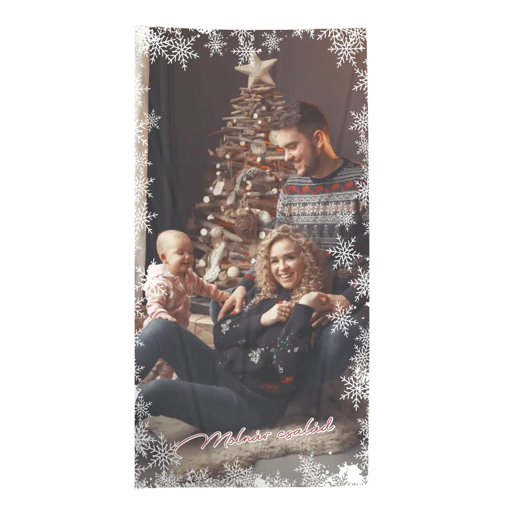 Egyedi képes ajándék karácsonyi törölköző felirattal