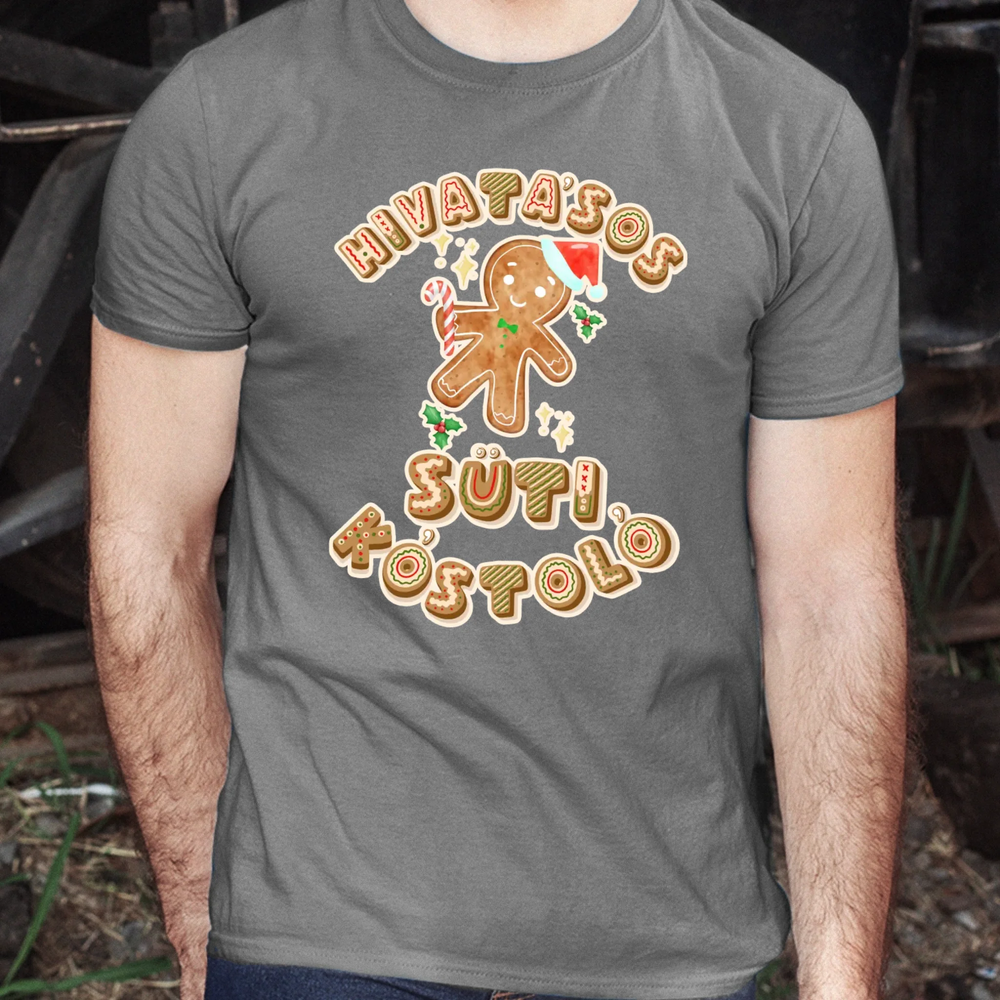 Hivatásos süti kostoló feliratú karácsonyi mintájú férfi póló