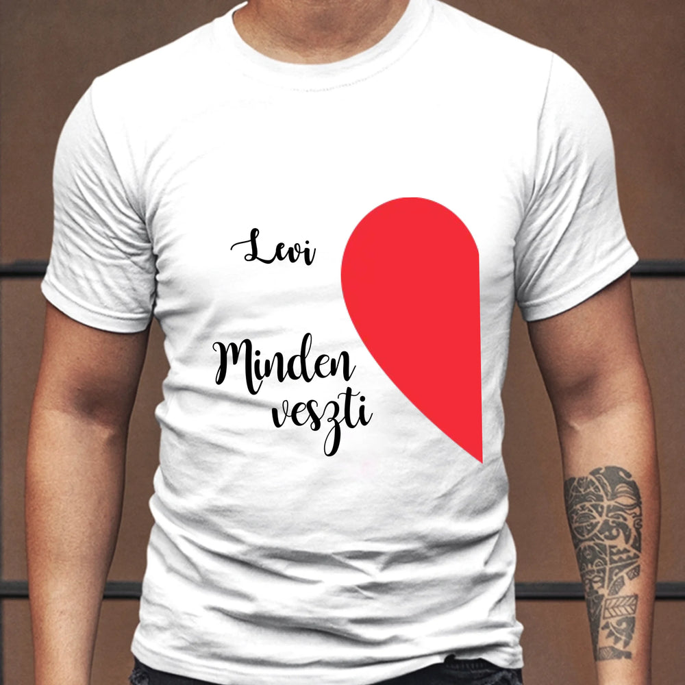 Összeillesztős szív póló férfi