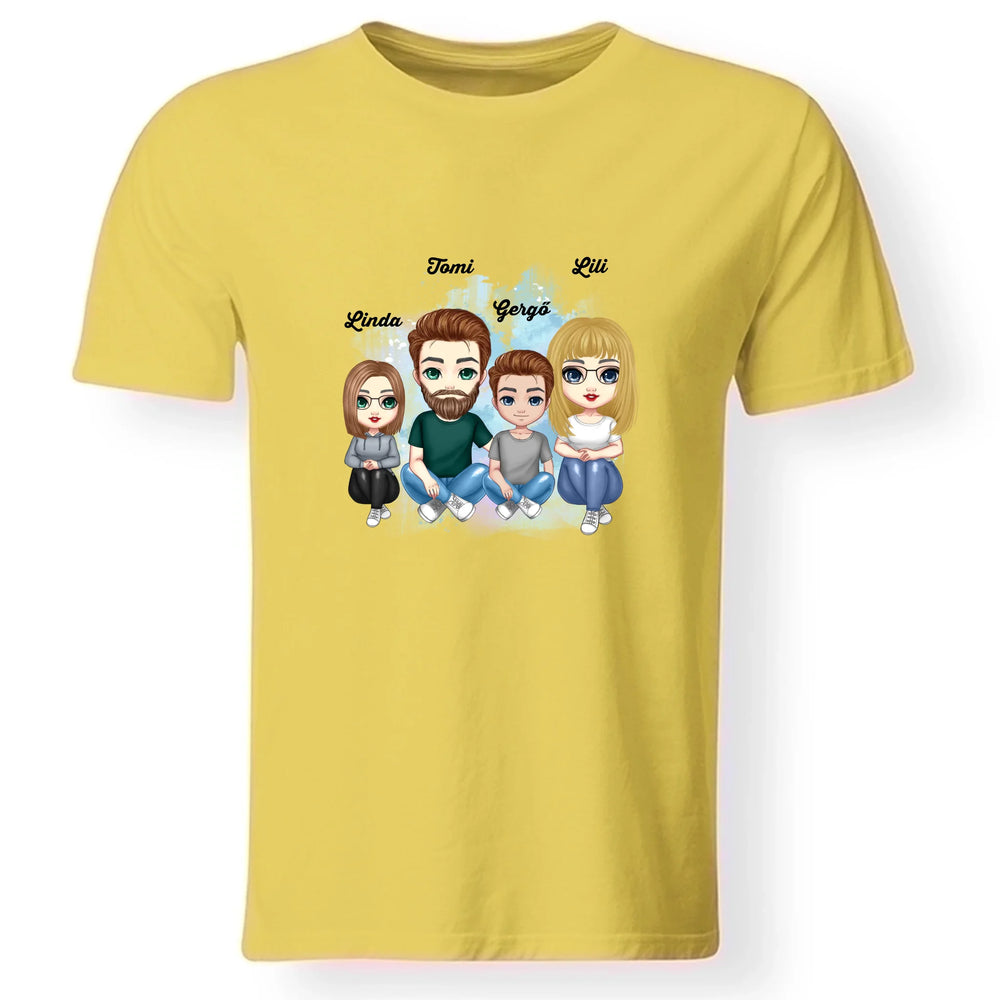 Cukifejű család férfi póló több gyerekkel