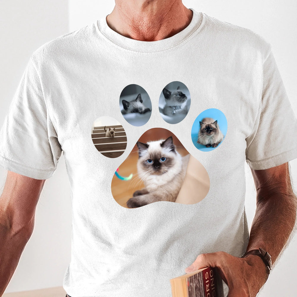 Egyedi fényképes cicás férfi póló