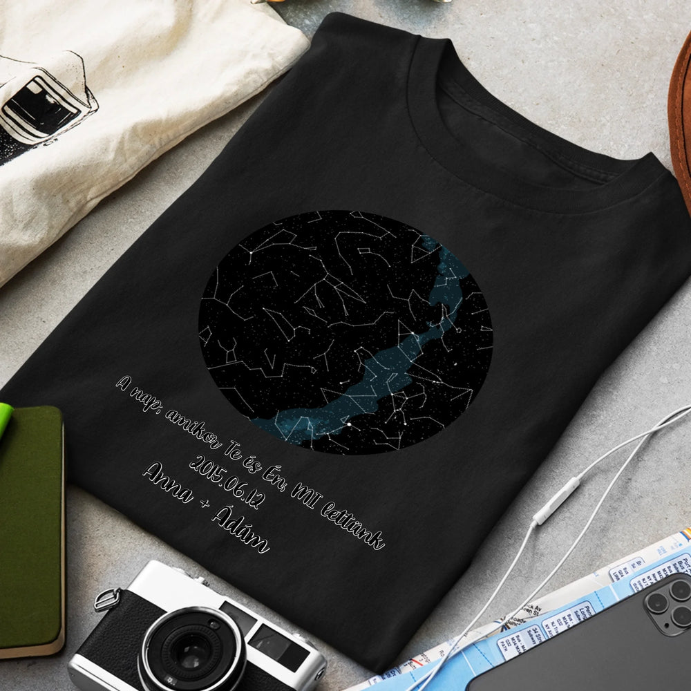 Csillagtérképes egyedi férfi póló