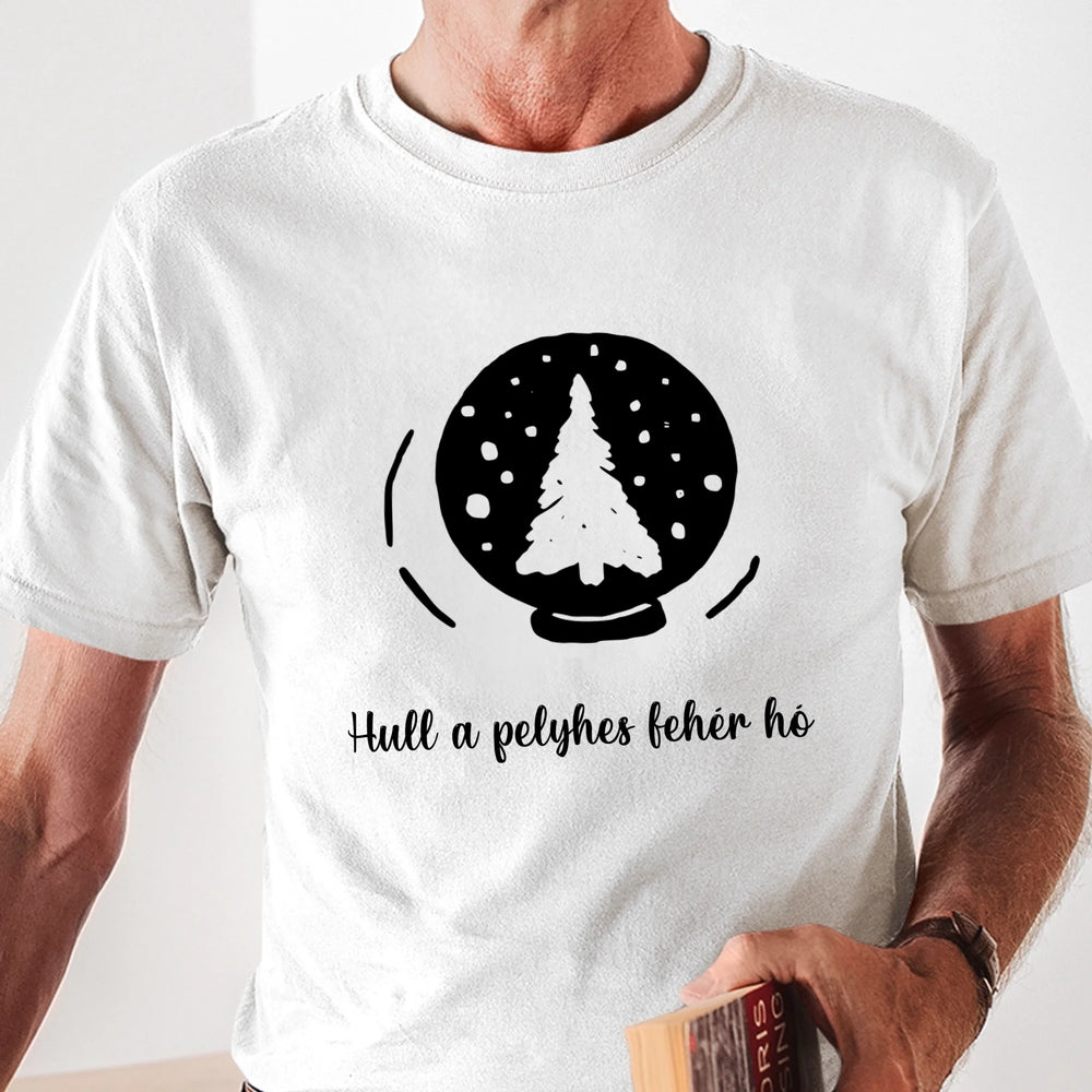 Karácsonyi póló szerkeszthető felirattal férfiaknak