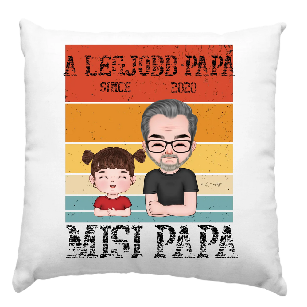 A legjobb Papa párna szerkeszthető karakterekkel