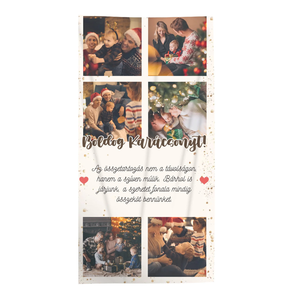 Szerkeszthető karakteres ajándék karácsonyi törölköző nőknek