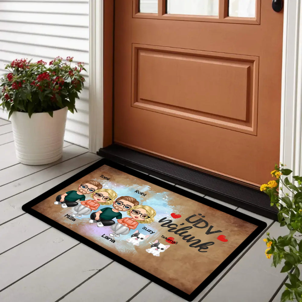 Szerkeszthető mintás ajándék macskás lábtörlő