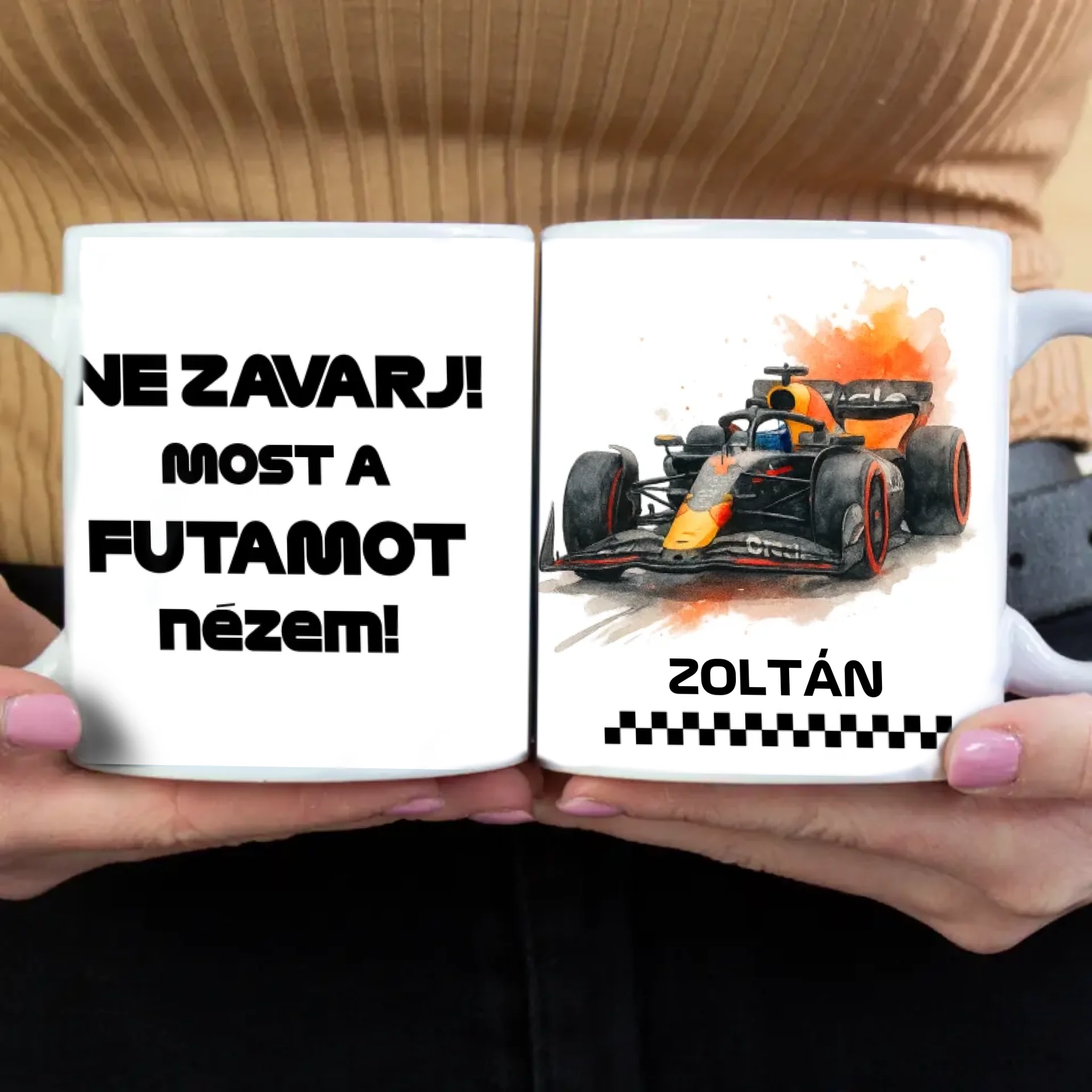 Ne zavarj futamot nézek egyedi neves bögre