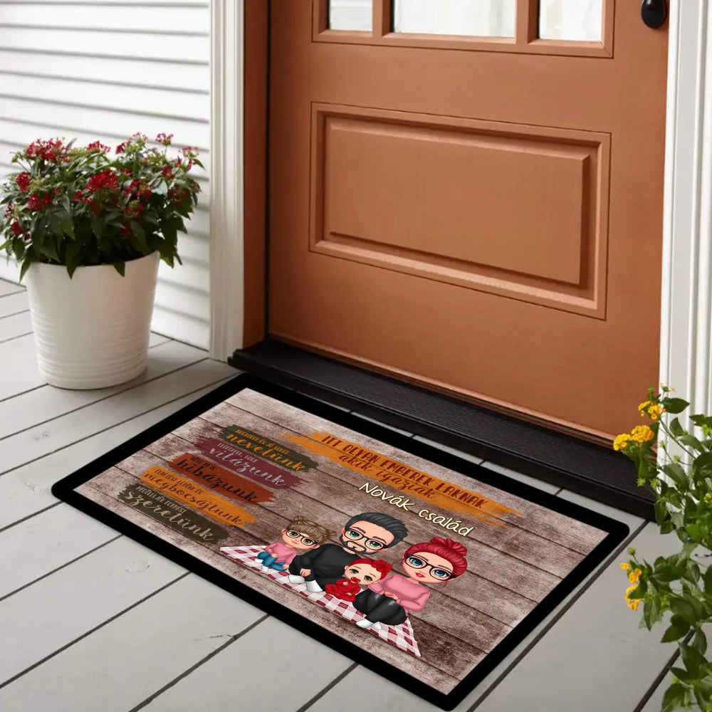 Szerkeszthető mintás ajándék macskás lábtörlő