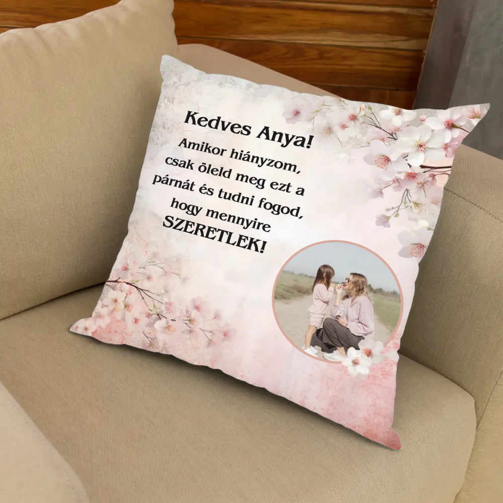 Egyedi virágmintás telinyomatos FullPrint párna Anyáknak