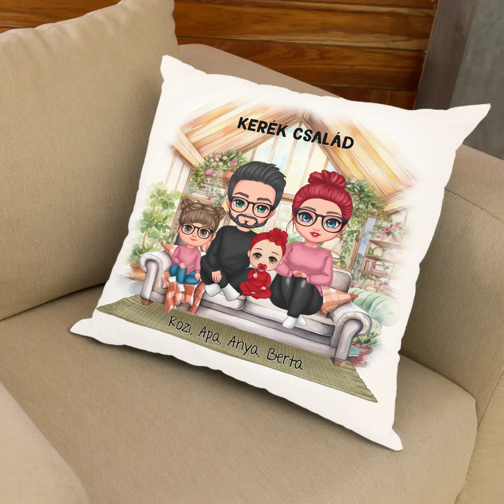 Cuki család szerkeszthető telinyomatos FullPrint párna