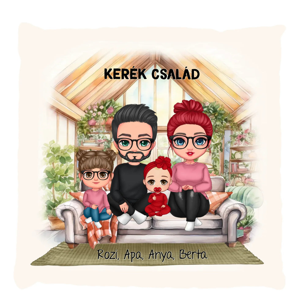 Cuki család szerkeszthető telinyomatos FullPrint párna
