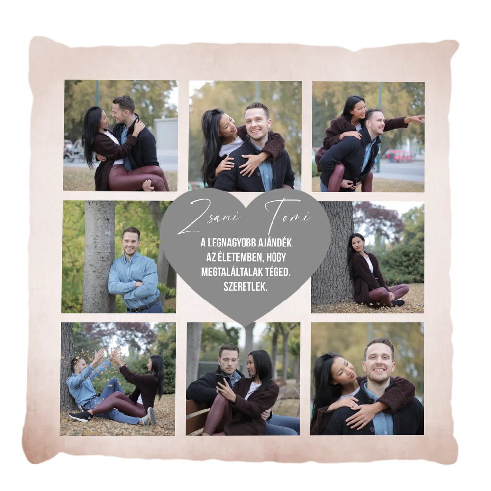 8 fényképes telinyomatos FullPrint párna Pároknak