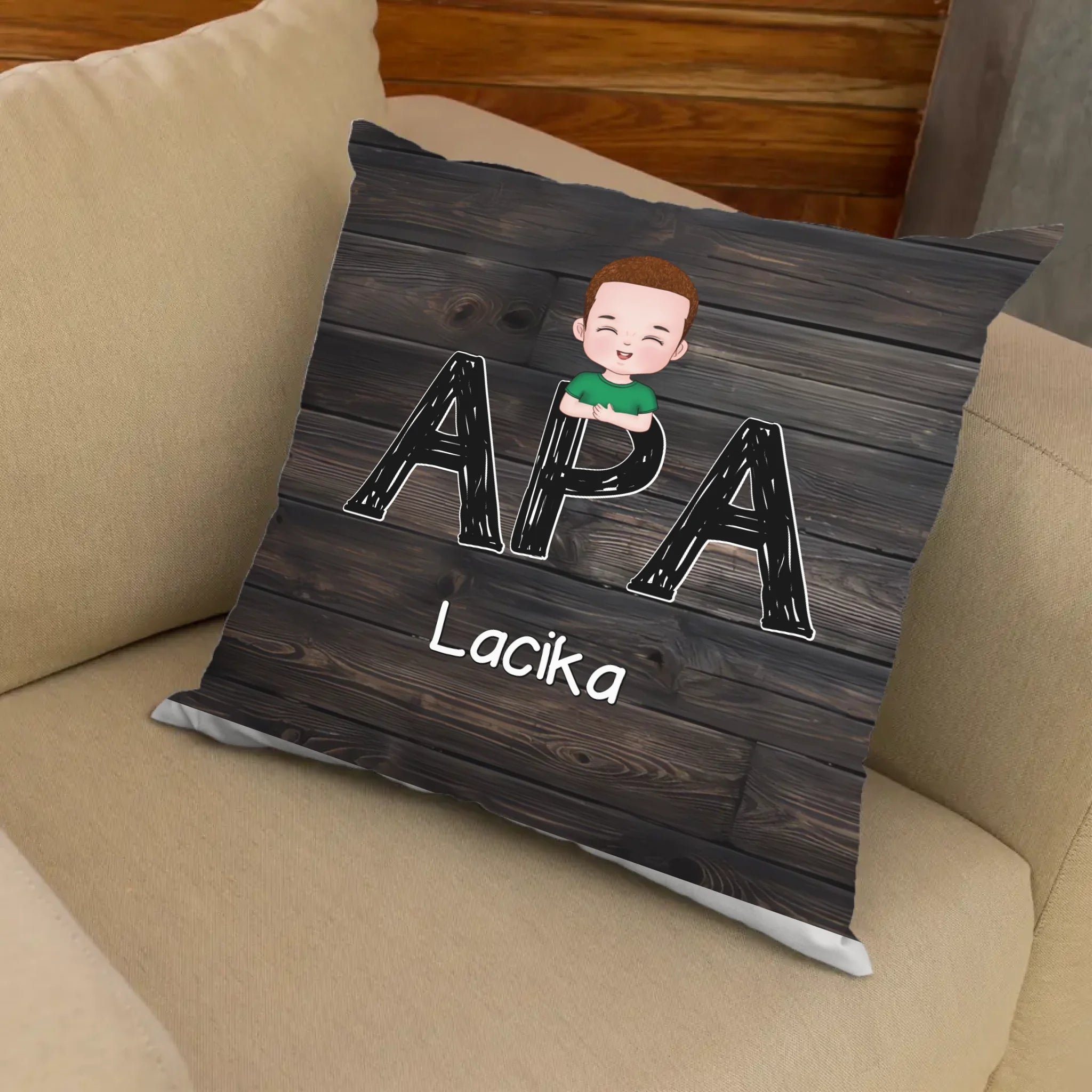 Cuki karakteres telinyomatos FullPrint párna Apáknak