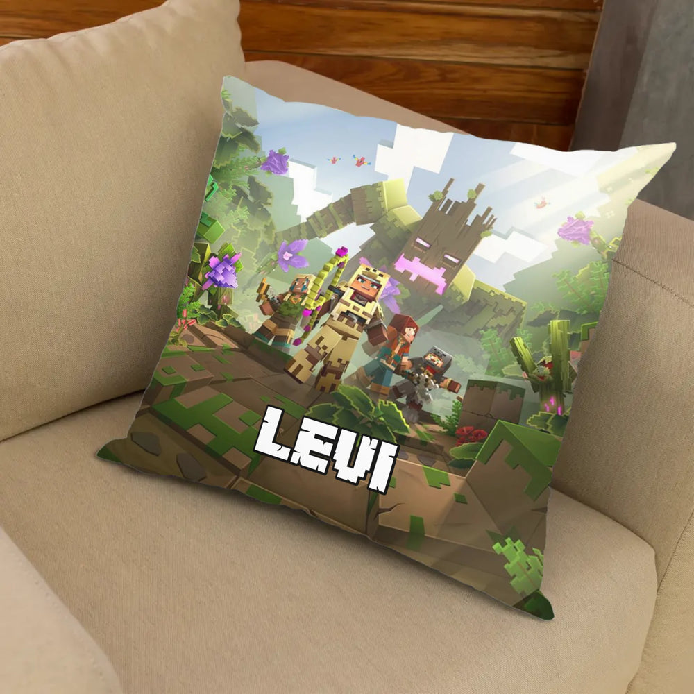 Minecraft telinyomatos FullPrint párna egyedi névvel