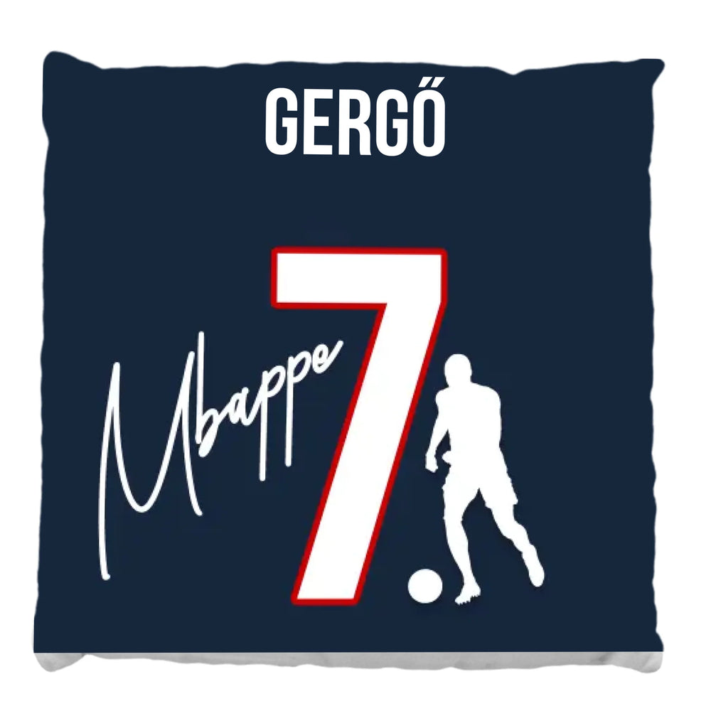 Mbappe telinyomatos FullPrint párna egyedi névvel