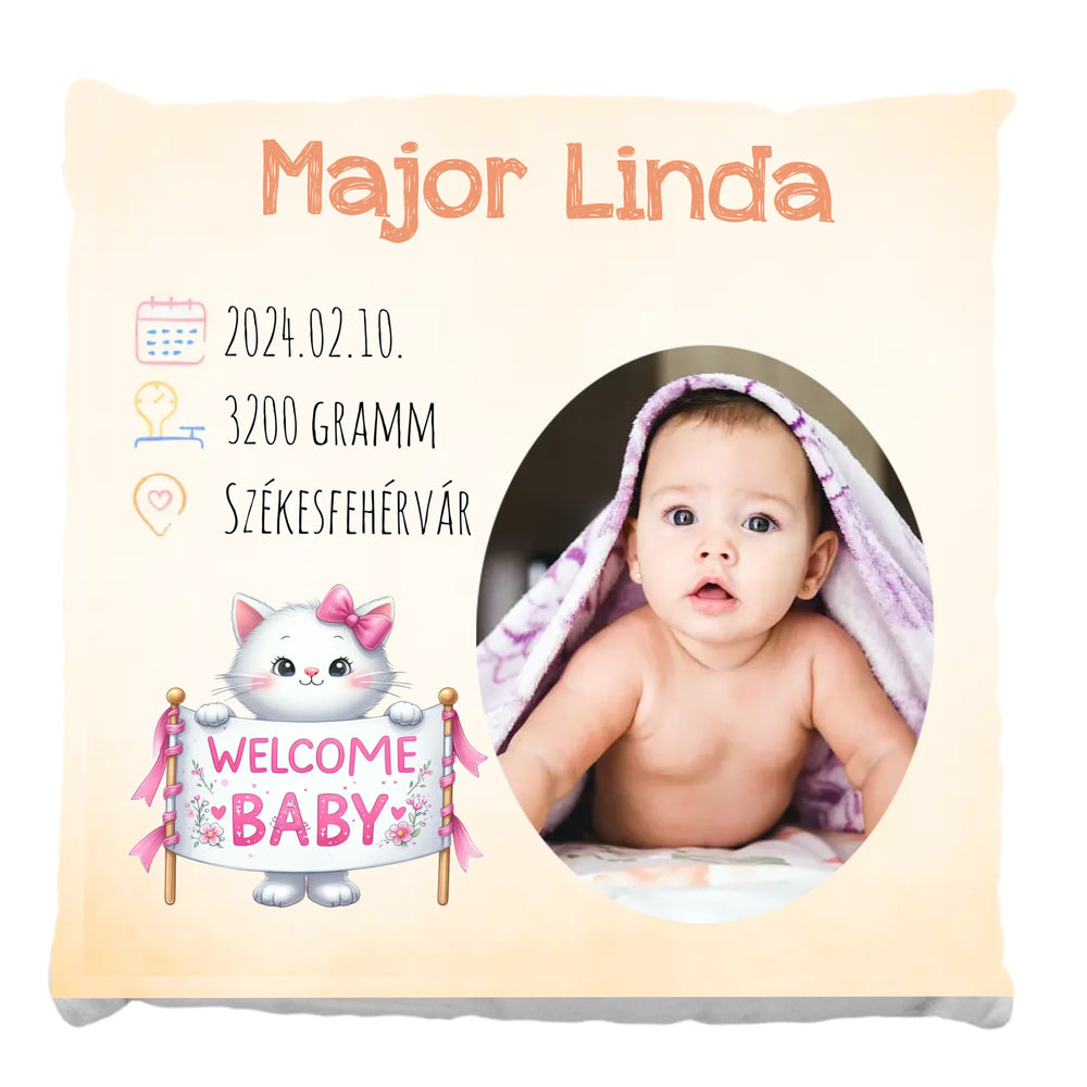 Egyedi fényképes telinyomatos Fullprint párna kislányoknak