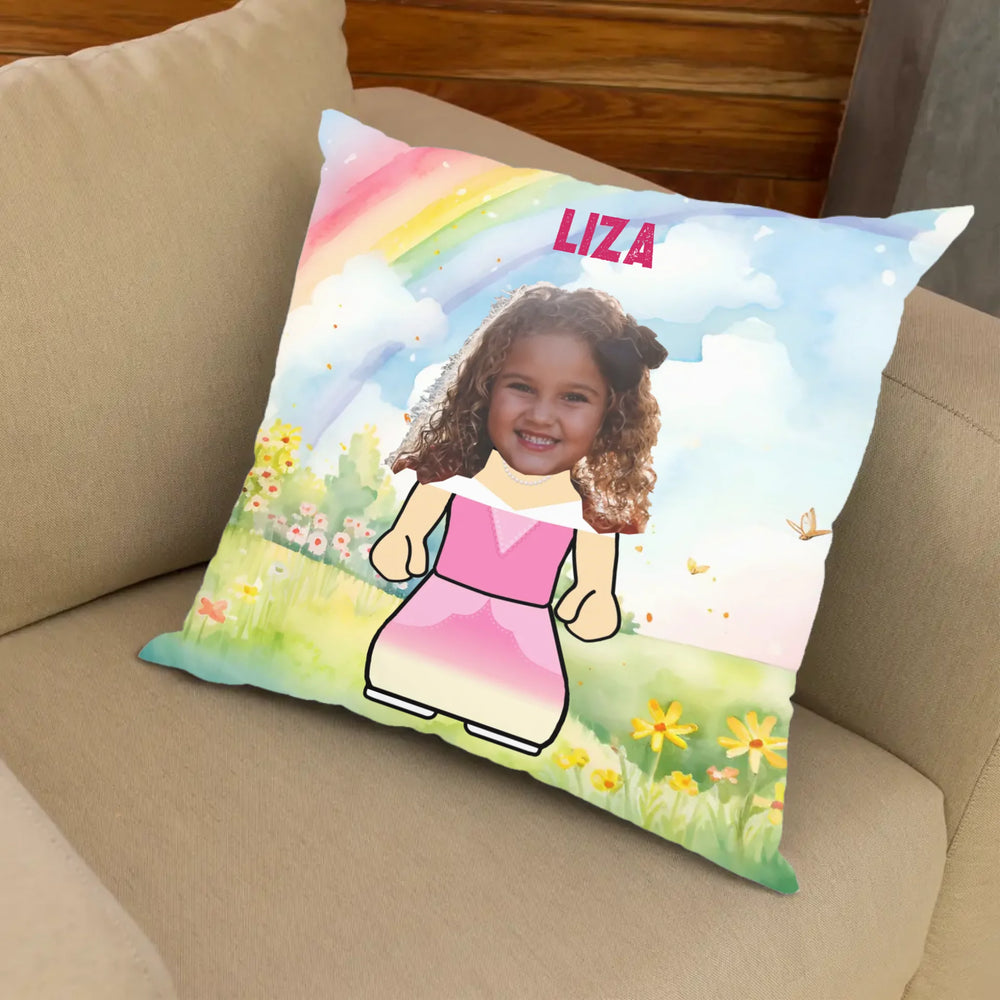 Egyedi fényképes hercegnős párna kislányoknak