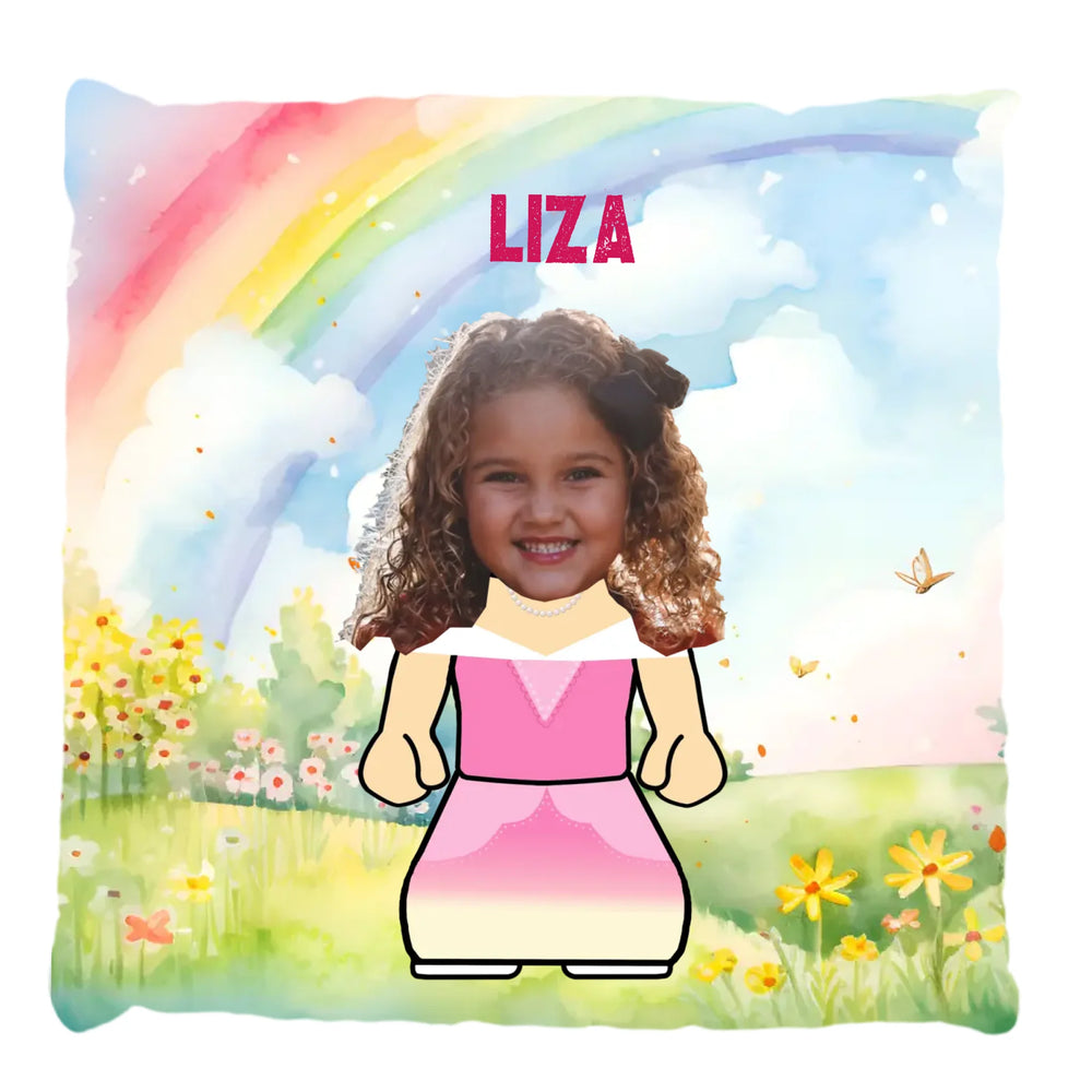 Egyedi fényképes hercegnős párna kislányoknak