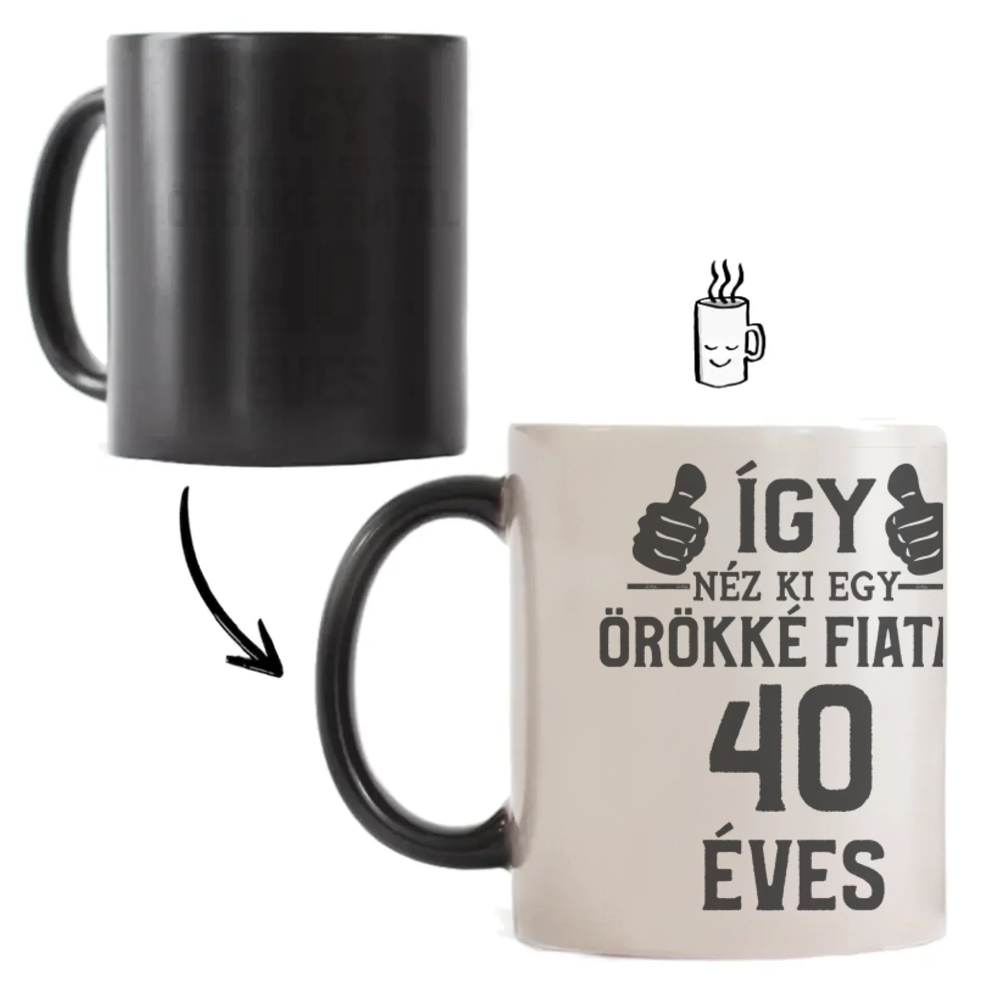 Örökké fiatal 40 éves szülinapi ajándék bögre