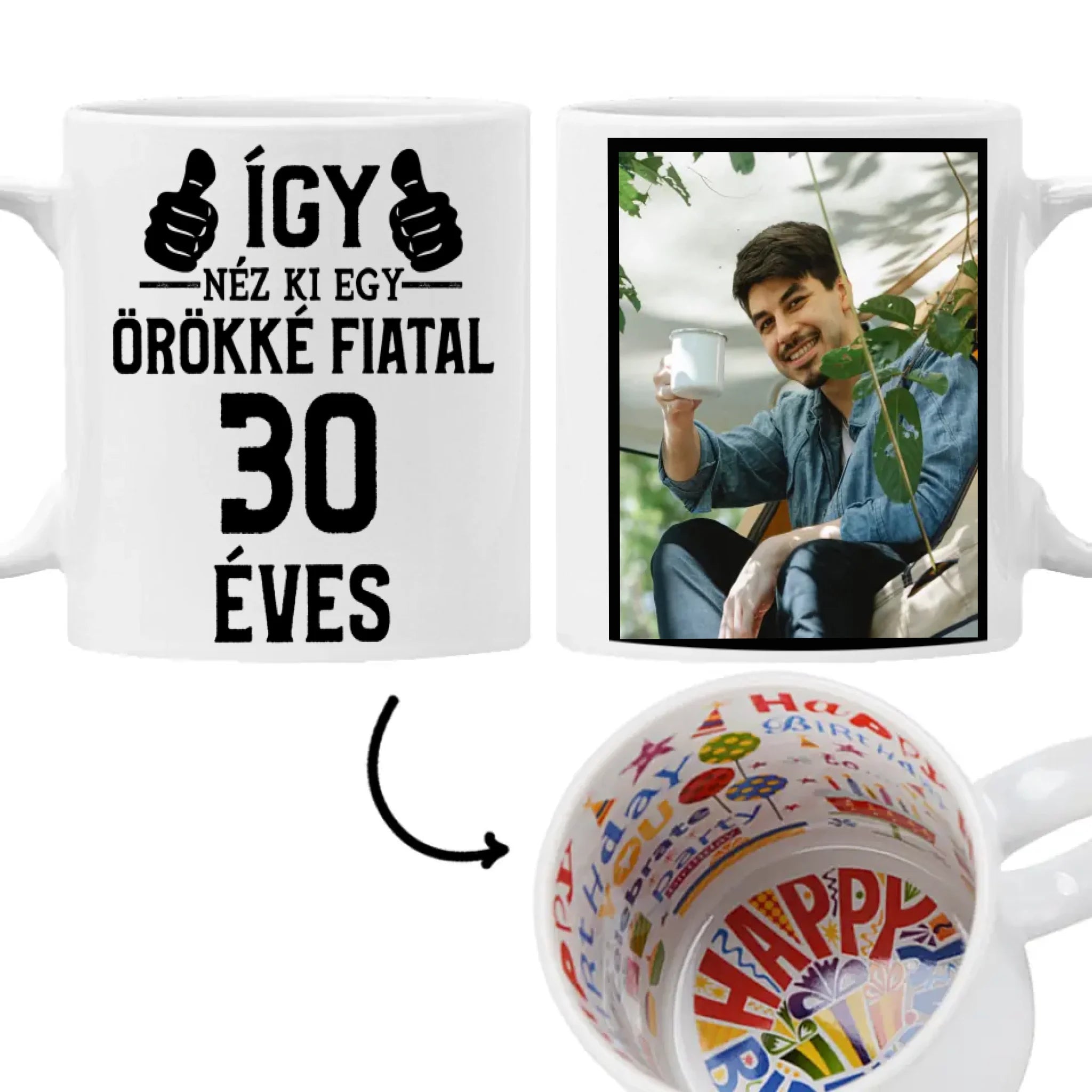 Örökké fiatal 30 éves szülinapi ajándék bögre