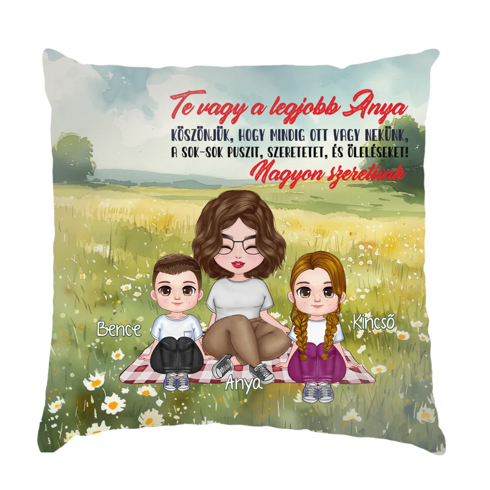 Te vagy a legjobb Anya cuki karakteres egyedi anyák napi ajándék-telinyomatos FullPrint párna