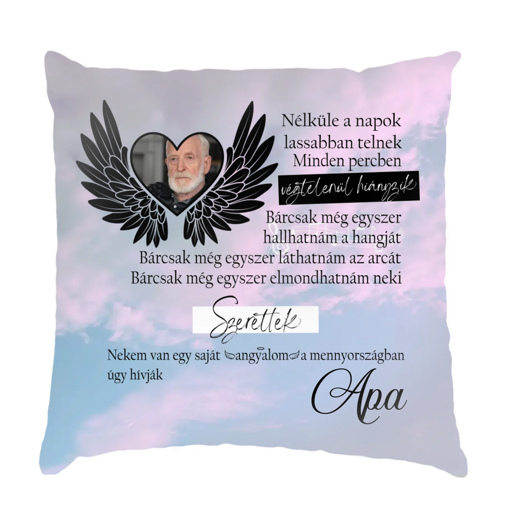 Nélküle a napok lassabban telnek Fullprint párna egyedi fényképpel