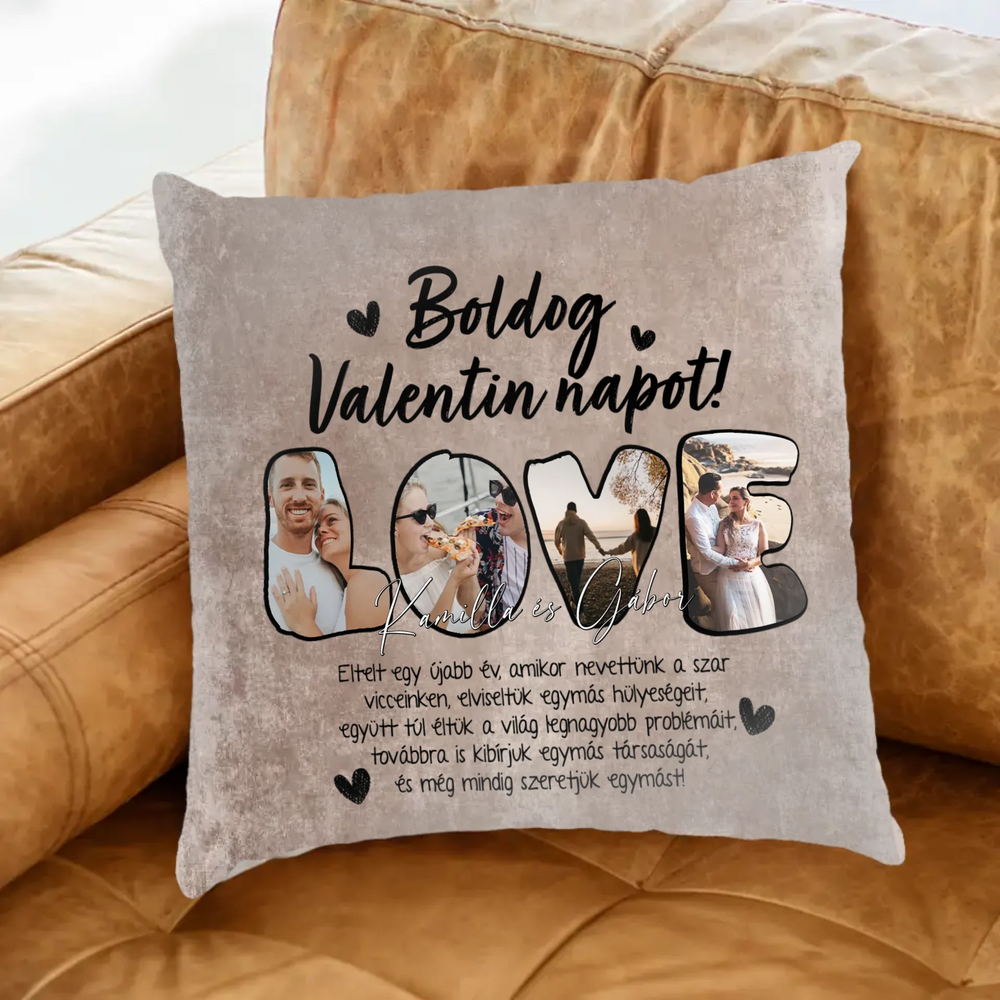 Eltelt egy újabb év valentin napi párna pároknak fullprint nyomattal