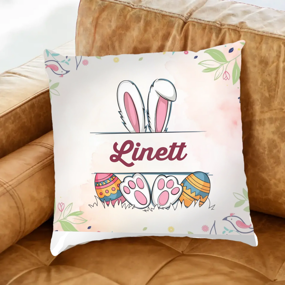 Egyedi neves húsvéti párna szerkeszthető mintával