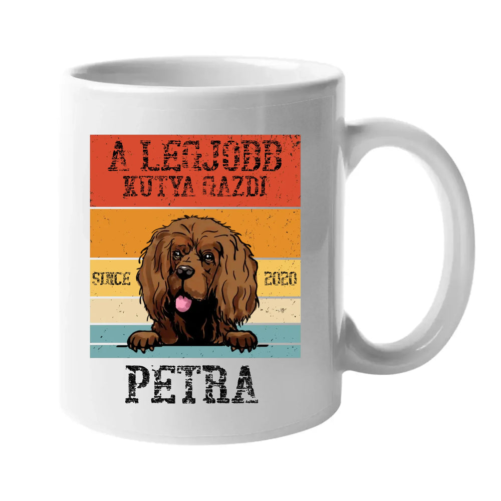 A legjobb kutyagazdi egyedi ajándék bögre