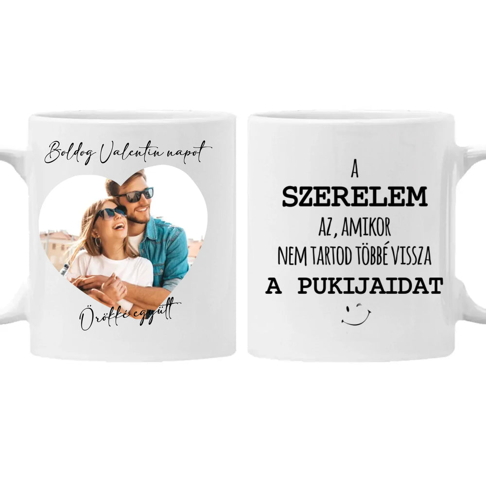 A szerelem az, Valentin napi bögre fényképpel