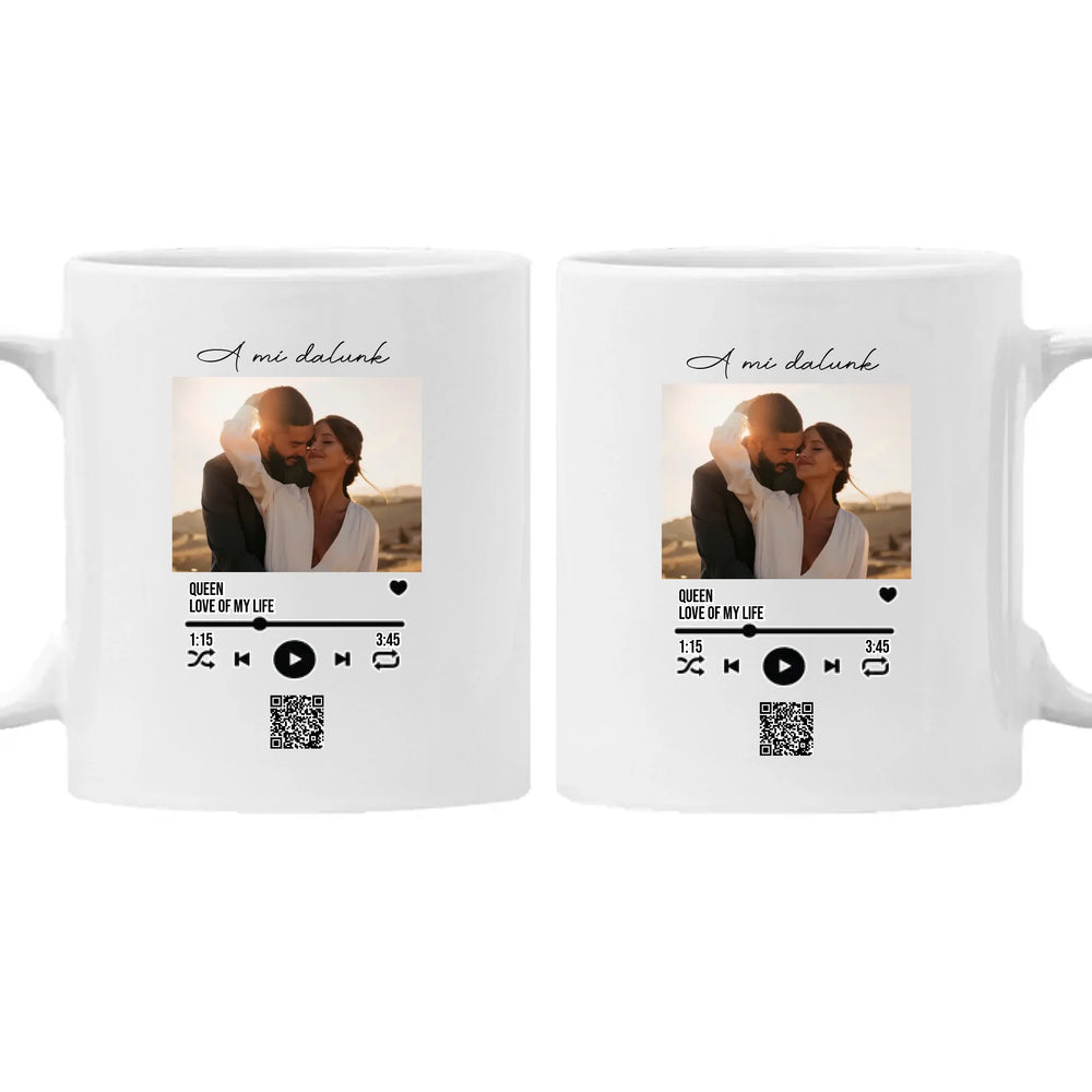 A Mi dalunk - Szerkeszthető bögre QR kóddal Valentin napra
