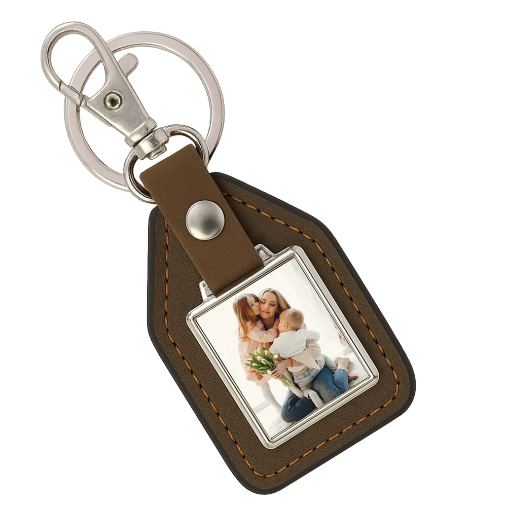Ajándék karácsonyra anyának egyedi kulcstartó bőrháttérrel