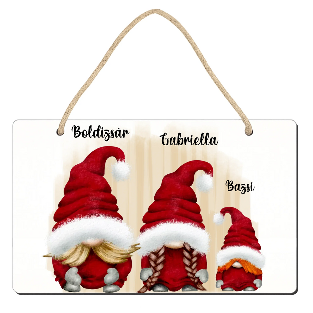 Manós tábla dísz egyedi névvel