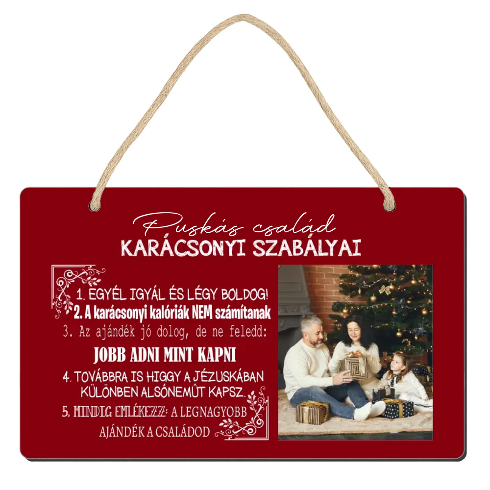 Karácsonyi tábla egyedi képpel