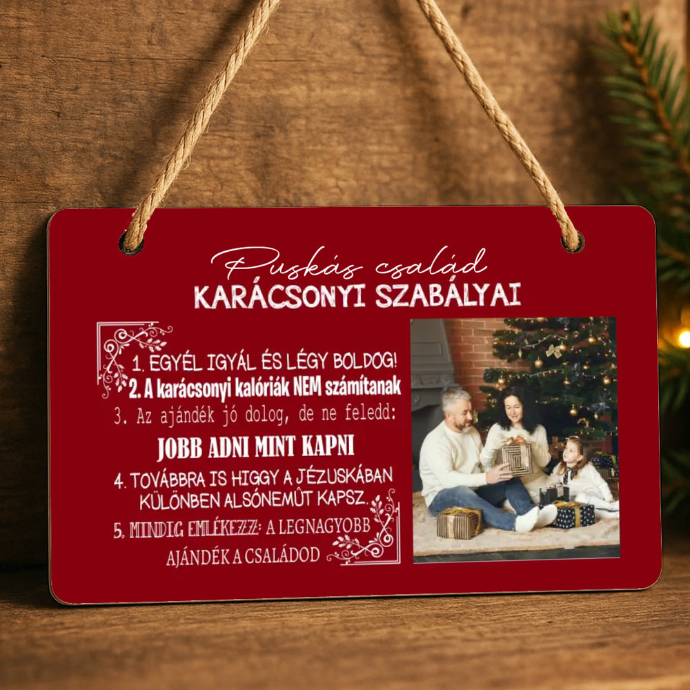 Karácsonyi tábla egyedi képpel