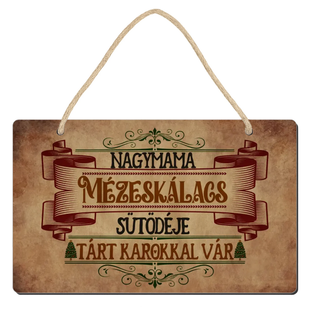 Mézeskalács egyedi dísztábla ajtókopogtató