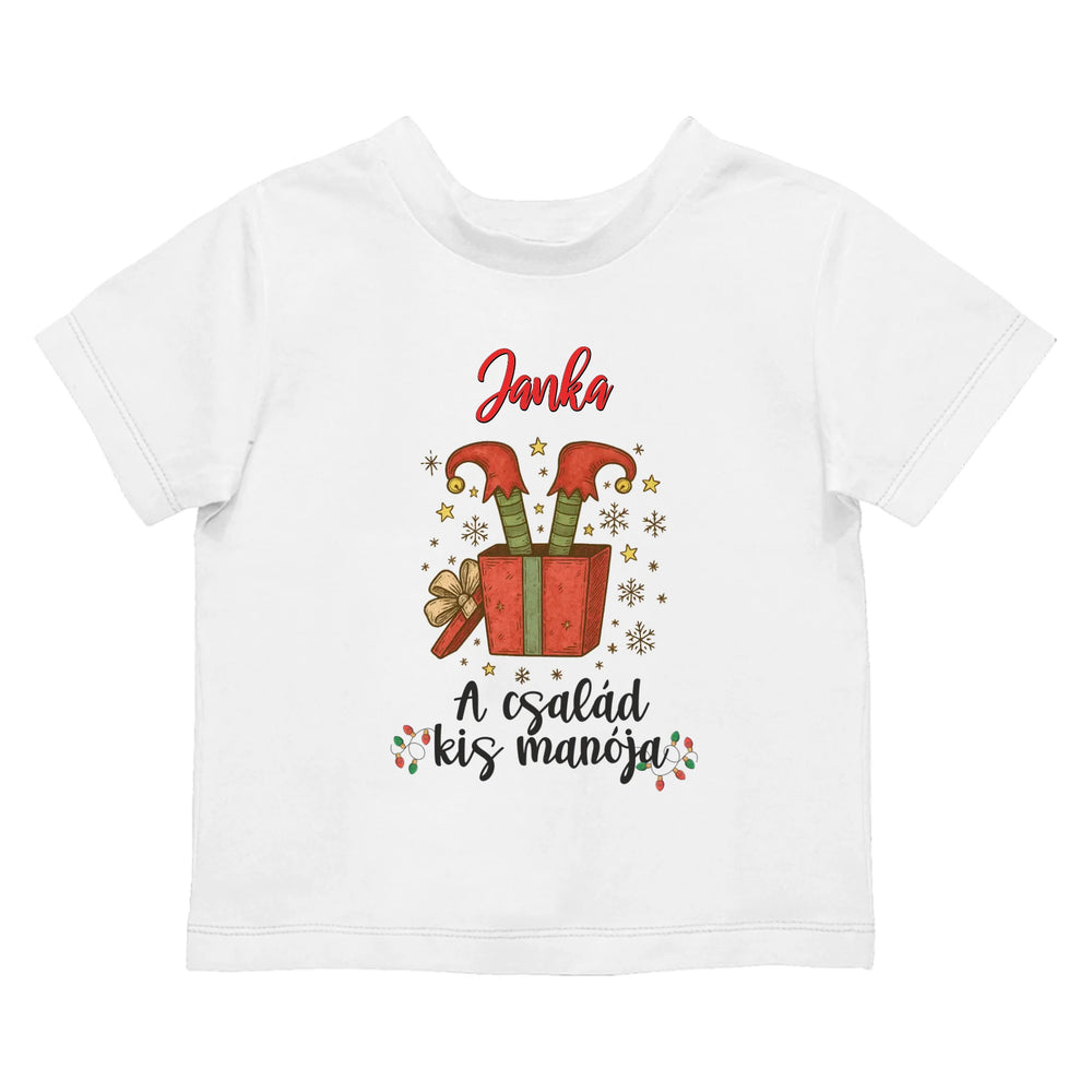 A család kis manója gyerek póló karácsonyra