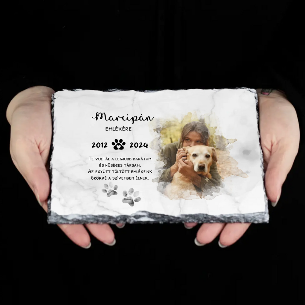 Megemlékezős gránitlap szeretett kis kedvencről