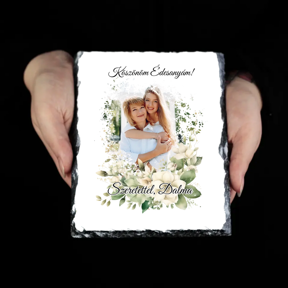 Egyedi képes gránitkép - Esküvői köszönőajándék egyedi képpel Anyukáknak