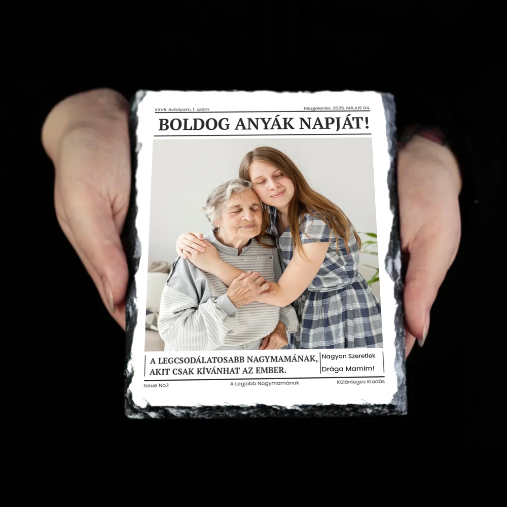 Boldog Anyák Napját - egyedi képes gránitlap Nagymamáknak