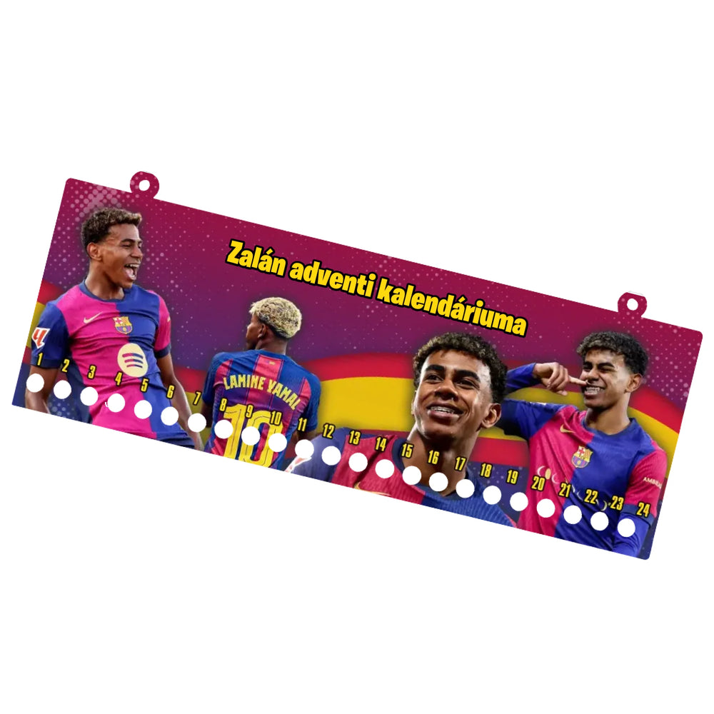 Lamine Yamal adventi kalendárium - saját névvel