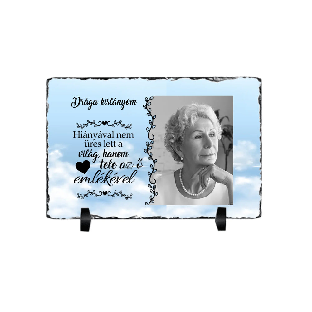 Megemlékezős gránitlap egyedi fotóval