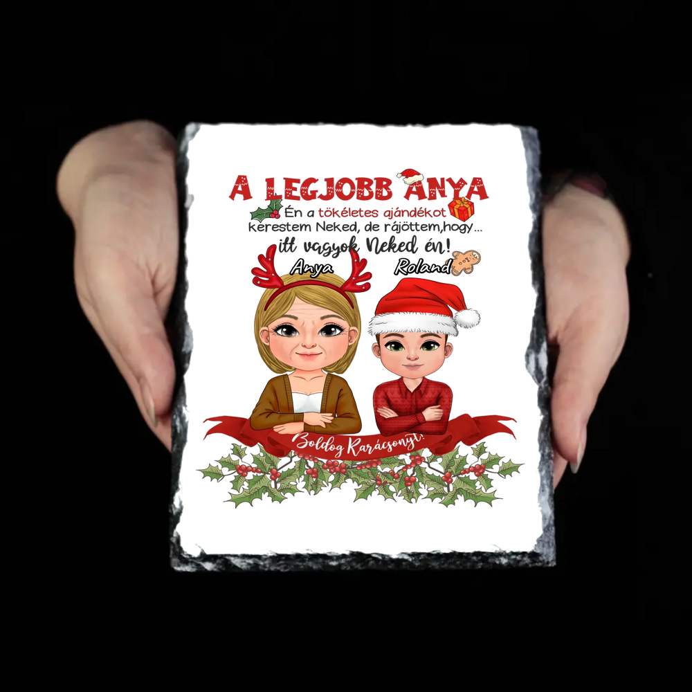 A tökéletes karácsonyi ajándékot kerestem gránitlap Anya fia karakterrel