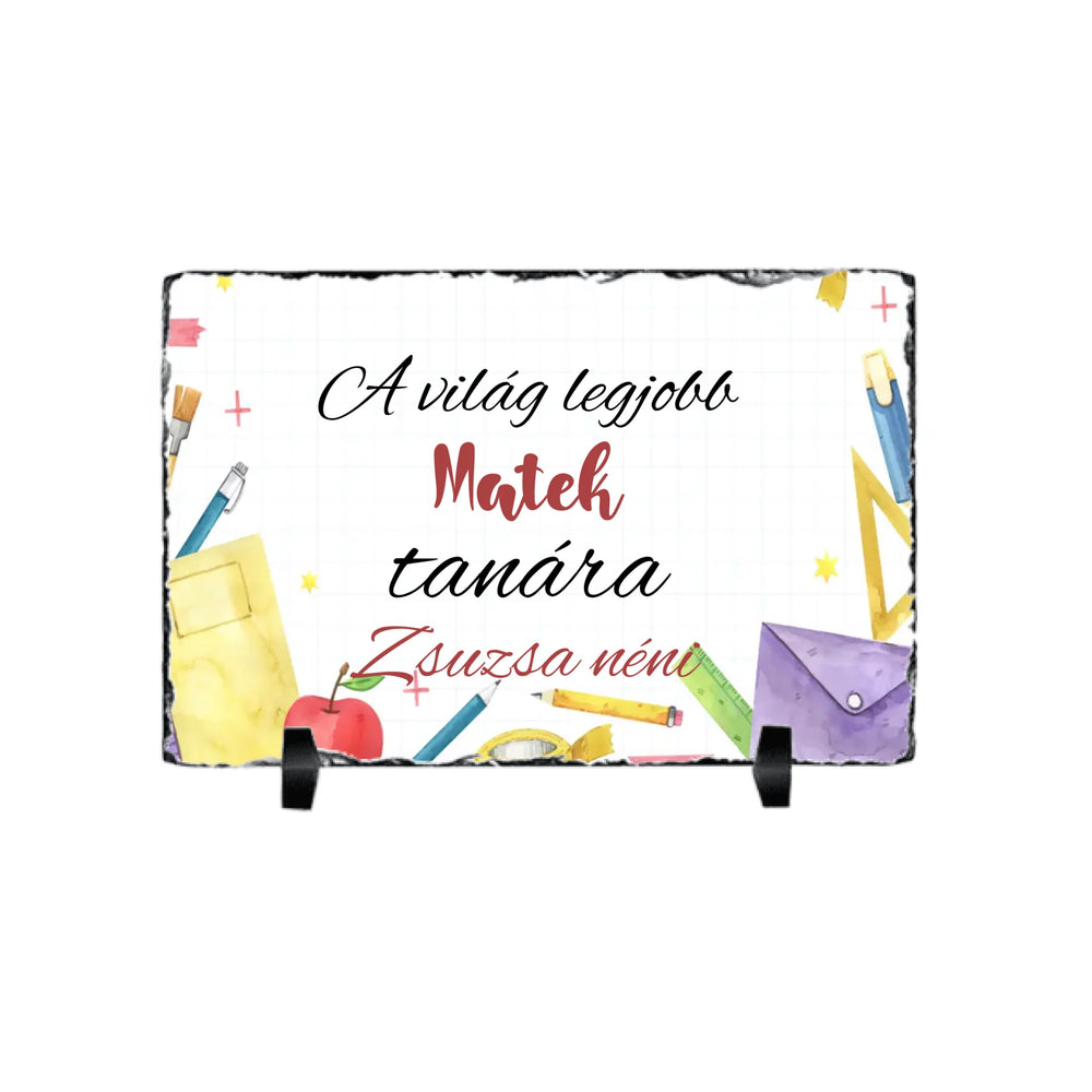A világ legjobb tanára szerkeszthető ajándék gránitlap pedagógusoknak