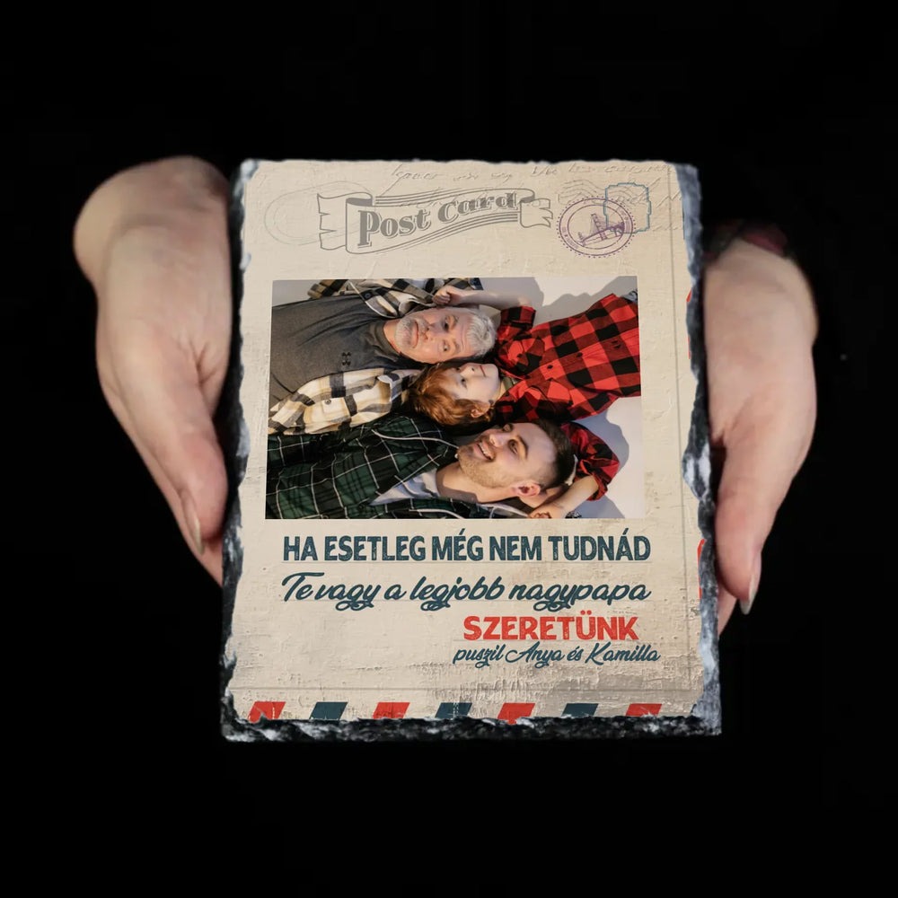 Egyedi apák napi ajándék nagypapáknak - Te vagy a legjobb nagypapa gránitlap XL