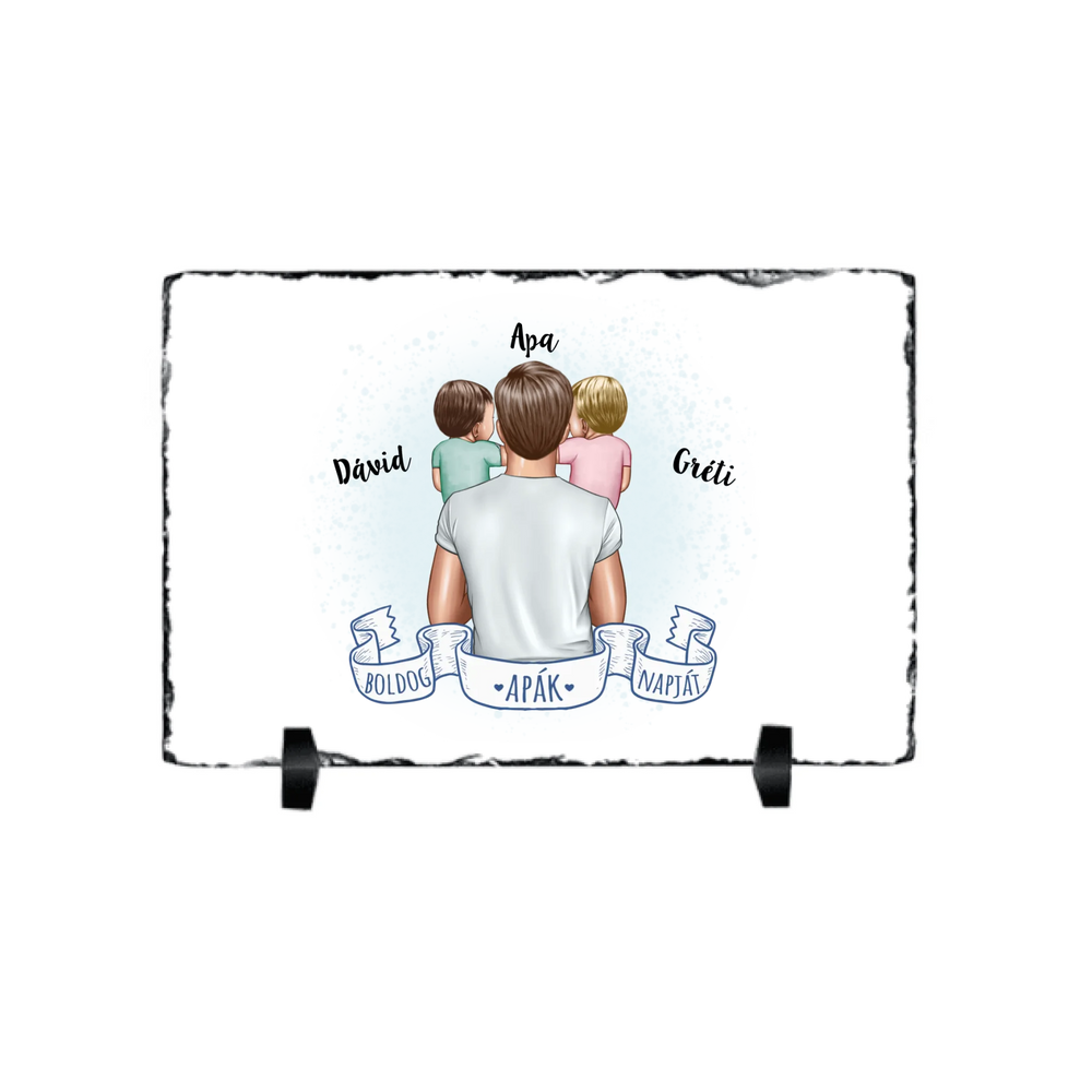 Apák napi ajándék - Szerkeszthető karakteres egyedi gránitlap apáknak