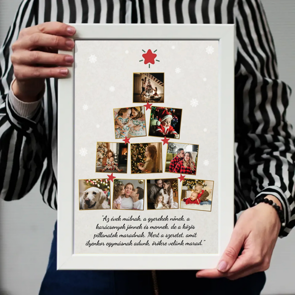 Karácsonyfa formájú falikép saját felirattal