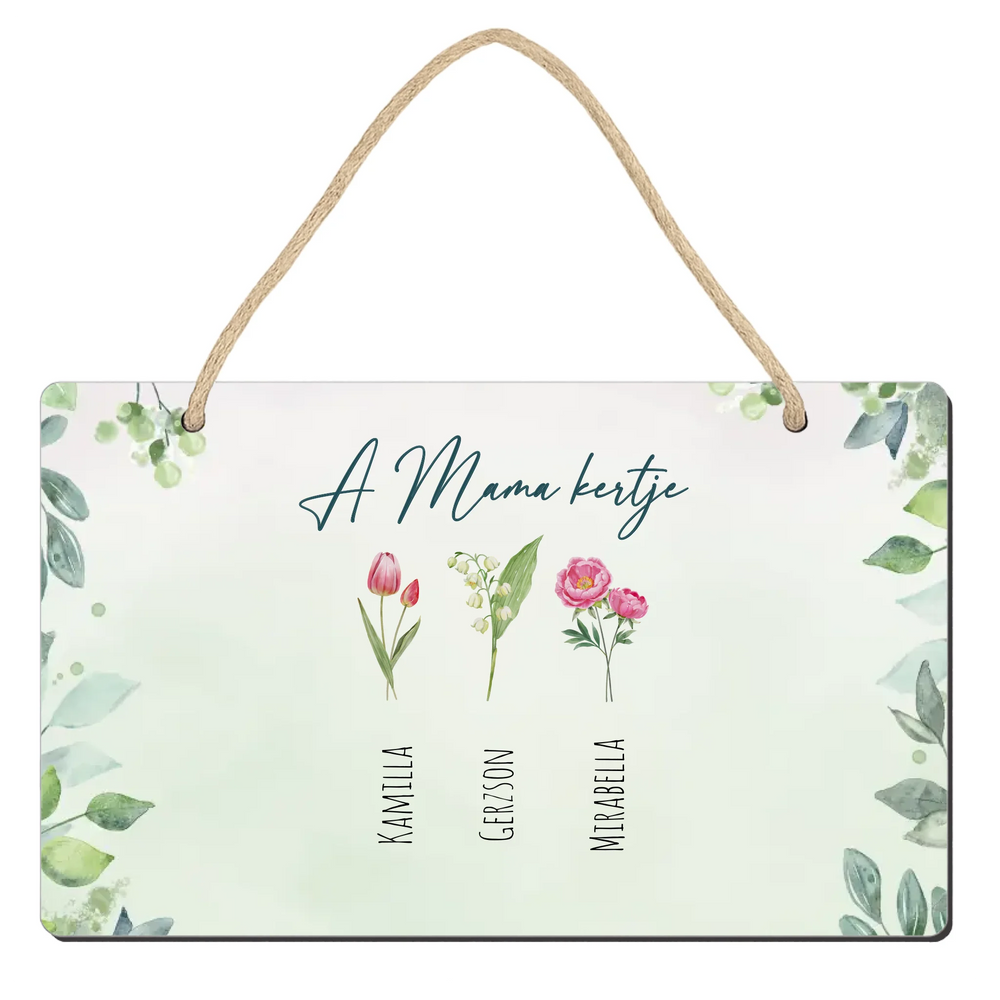 A Mama kertje egyedi neves falidísz Nagymamáknak